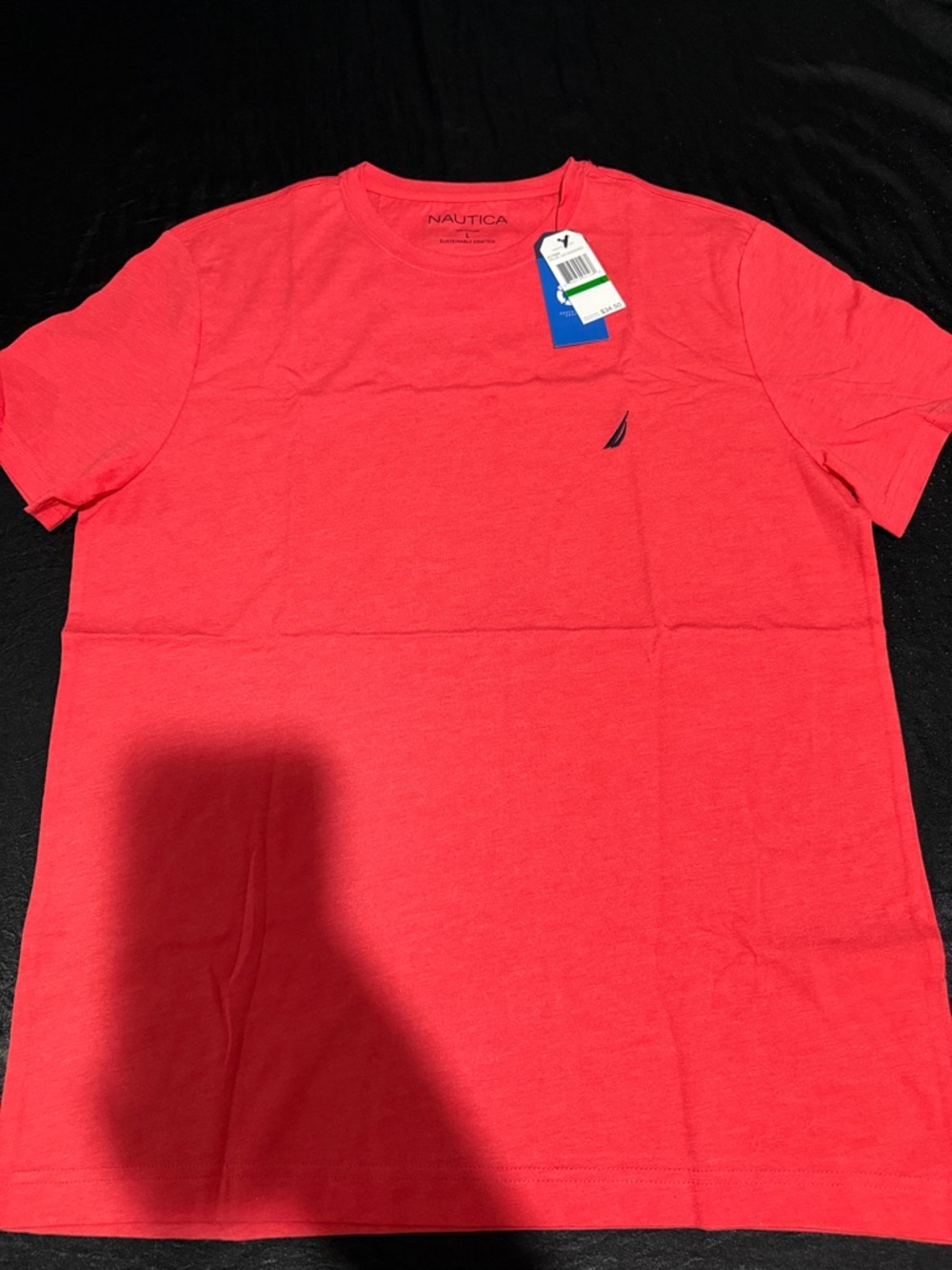 Nautica Men’s Coral Red Short Sleeve Crew Tee